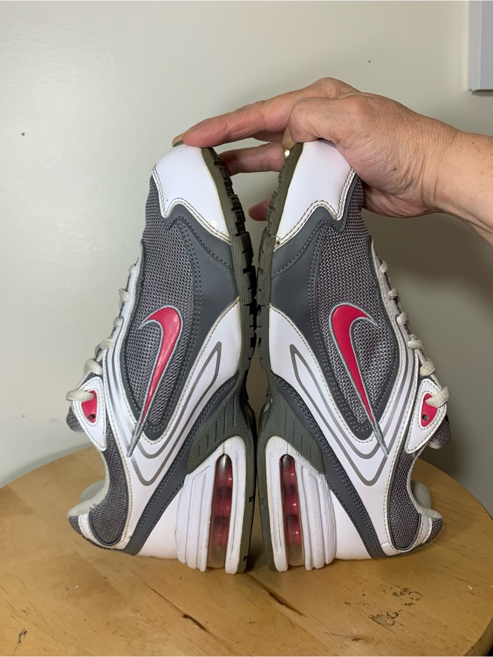 Retro Nike Air Max Motor Running Shoes Gray White Patent Low Sneakers Sz 7 Y2K - Picture 7 of 16